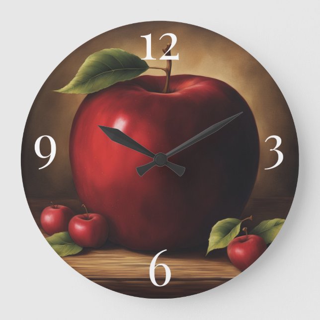 Reloj Redondo Grande Manzanas (Anverso)