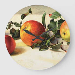 Reloj Redondo Grande Manzanas lúcidas