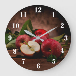 Reloj Redondo Grande Manzanas Red Delicious 
