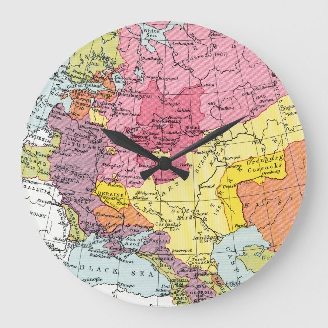 RELOJ REDONDO GRANDE MAP: EXPANSION OF RUSSIA (Anverso)