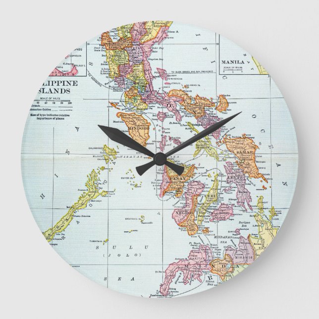 RELOJ REDONDO GRANDE MAP: PHILIPPINES, 1905 (Anverso)