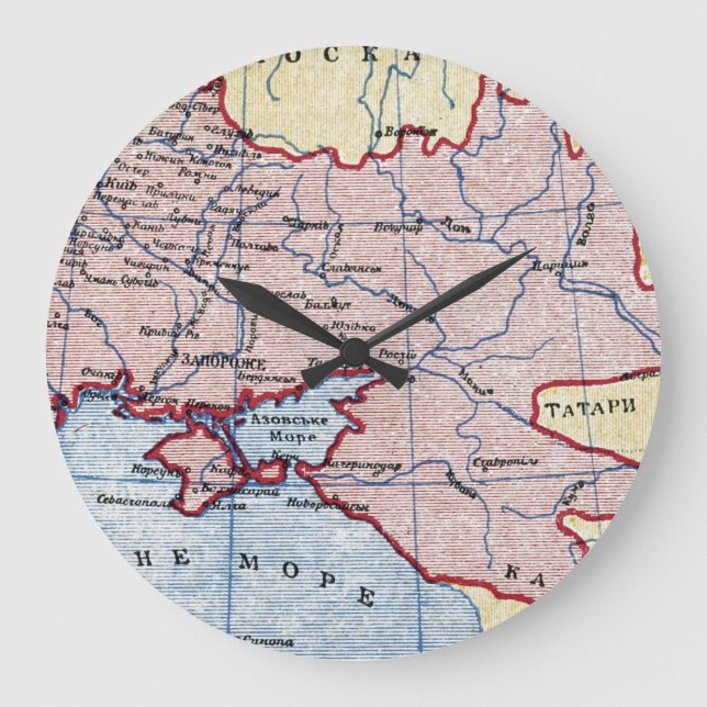 Reloj Redondo Grande MAP: UKRAINE, c1906 (Anverso)