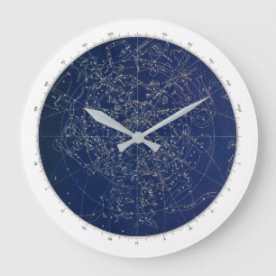 Reloj Redondo Grande Mapa de estrellas de época
