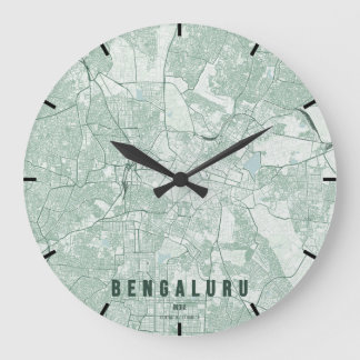 Reloj Redondo Grande Mapa de la ciudad de Bangalore, India, diseño mini