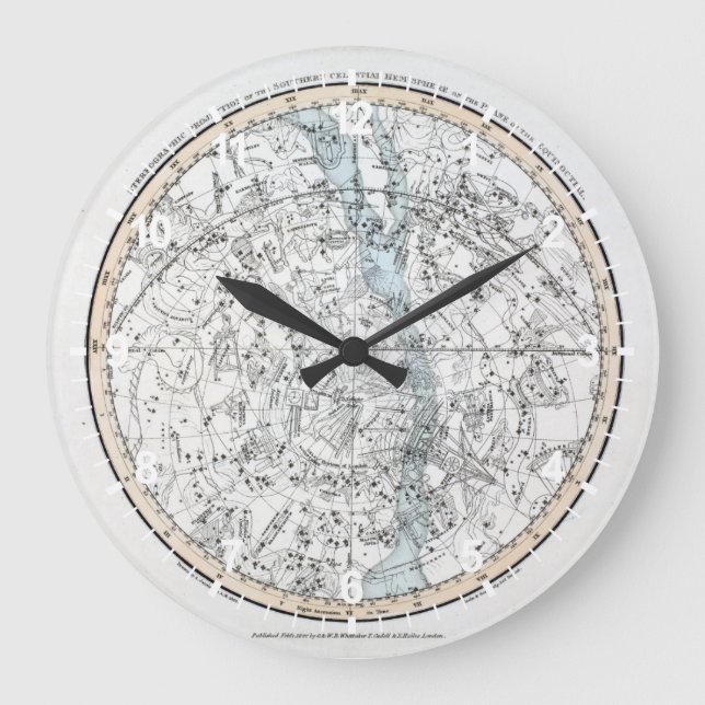 Reloj Redondo Grande Mapa de la placa del hemisferio sur XXVIII (Anverso)