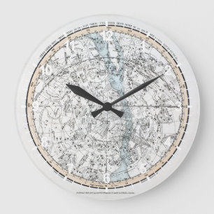 Reloj Redondo Grande Mapa de la placa XXVIII del hemisferio meridional