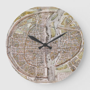 RELOJ REDONDO GRANDE MAPA DE PARÍS, 1581