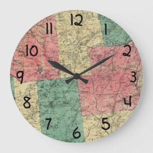 Reloj Redondo Grande Mapa de Stoddard del área silvestre Adirondack, 18