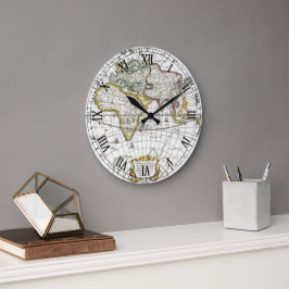 Reloj Redondo Grande Mapa del Antiguo Mundo de Hendrik Hondius, 1630