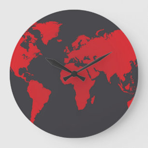 Reloj Redondo Grande Mapa del mundo