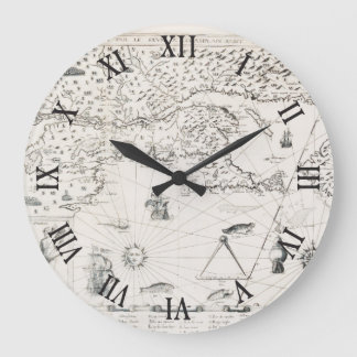 Reloj Redondo Grande Mapa del mundo medieval Quebec Nouvelle-Francia