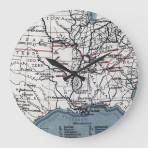 RELOJ REDONDO GRANDE MAPA: GUERRA CIVIL, 1861