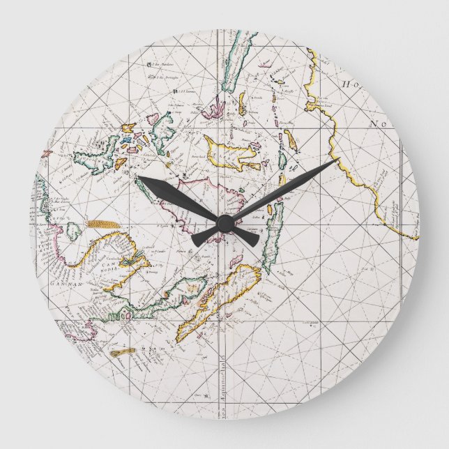 RELOJ REDONDO GRANDE MAPA: INDIAS ORIENTALES, 1670 (Anverso)