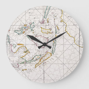 RELOJ REDONDO GRANDE MAPA: INDIES DEL ESTE, 1670