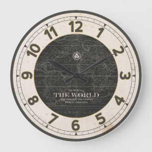 RELOJ REDONDO GRANDE MAPA MUNDIAL ANTIGUA ATLAS