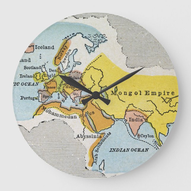 Reloj Redondo Grande MAPA MUNDIAL, c1300. (Anverso)