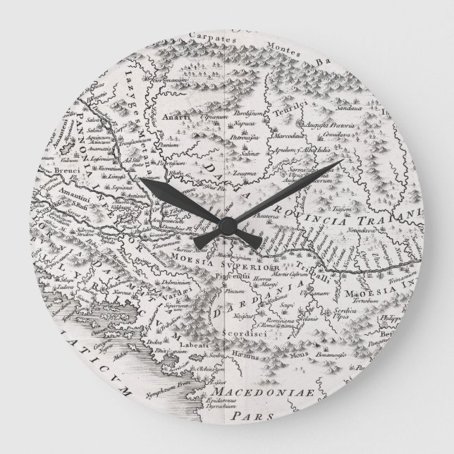 RELOJ REDONDO GRANDE MAPA: PANNONIA (Anverso)