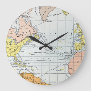 RELOJ REDONDO GRANDE MAPA: VIAJES ATLÁNTICOS
