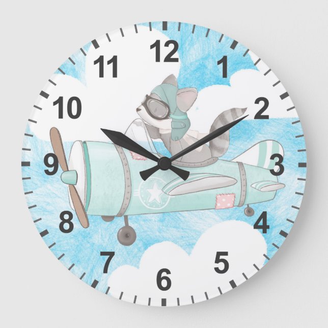 Reloj Redondo Grande Mapache piloto de avión (Anverso)