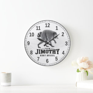 Reloj Redondo Grande Mapache Viral Jimothy Divertido Panda Basura Vida