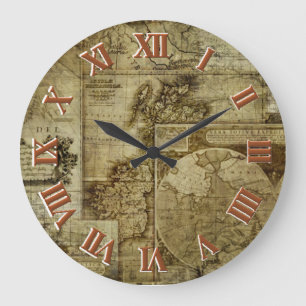 Reloj Redondo Grande Mapas antiguos del mundo