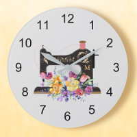 Máquina de coser de cosecha de vintage floral Mono
