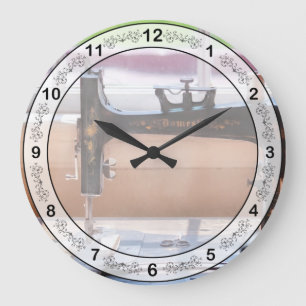 Reloj Redondo Grande Máquina de coser - Una puntada a tiempo