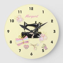 Reloj Redondo Grande Máquina Y Tejido De Cosecha