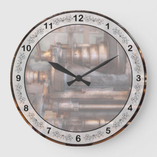 Reloj Redondo Grande Maquinista - Steampunk - Semi Automático de 5 Velo