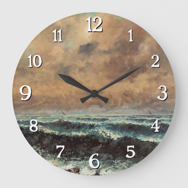 Reloj Redondo Grande Mar de Otoño - Gustave Courbet (Anverso)