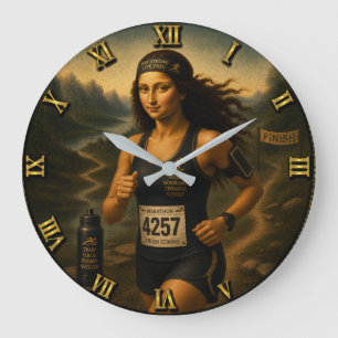 Reloj Redondo Grande Marathon Runner Funny Mona Lisa 