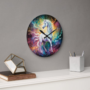Reloj Redondo Grande Maravilla Blanca: El Unicornio Blanco Espectral