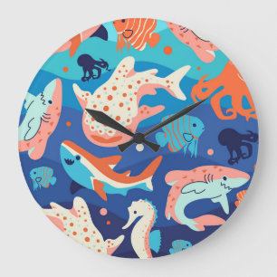 Reloj Redondo Grande Maravillas oceánicas