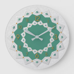 Reloj Redondo Grande Maravilloso blanco de mandala
