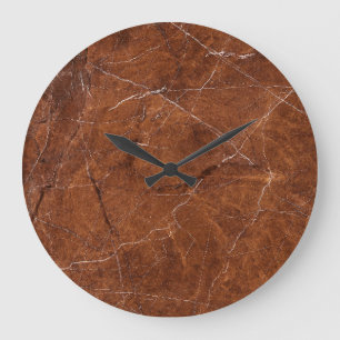 Reloj Redondo Grande Marble marrón brillante: fondo de textura de lujo