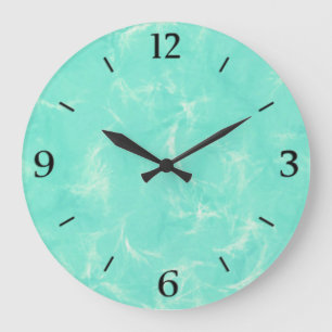 Reloj Redondo Grande Marble swirl print - aqua blue