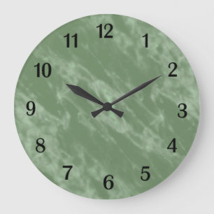 Reloj Redondo Grande Marble verde mira números negros