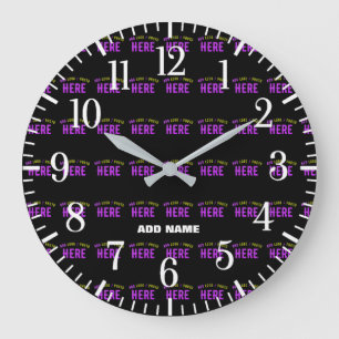 RELOJ REDONDO GRANDE MARCA VERIFICADA NEGRA DE PERSONALIZABLE MODERNO E