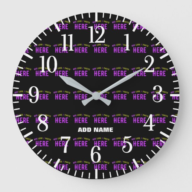 RELOJ REDONDO GRANDE MARCA VERIFICADA NEGRA DE PERSONALIZABLE MODERNO E (Anverso)