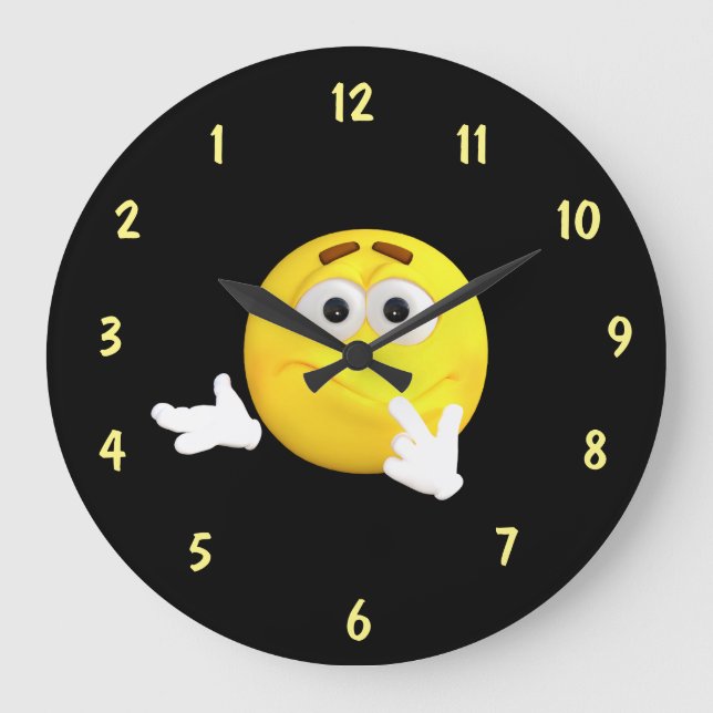 Reloj Redondo Grande Marcado inverso de cara confusa (Anverso)