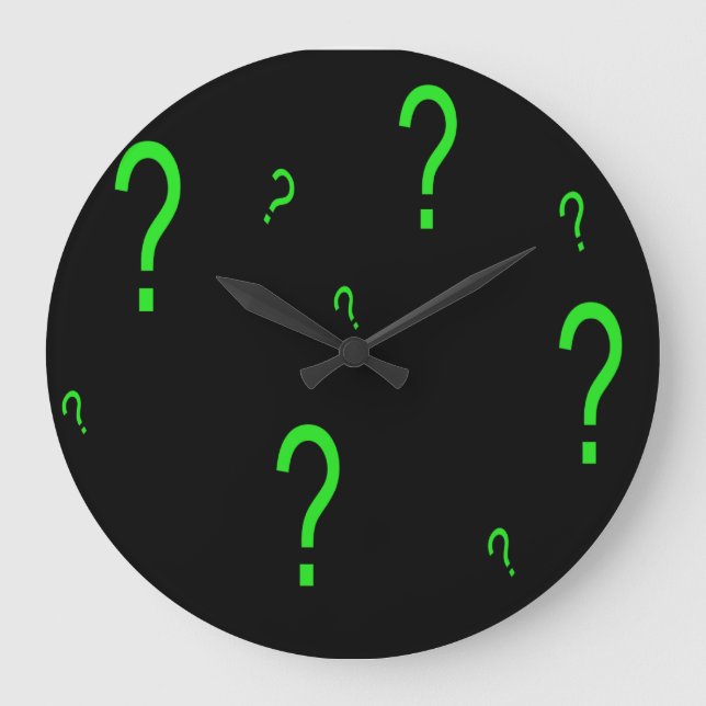 Reloj Redondo Grande Marcas de preguntas (Anverso)