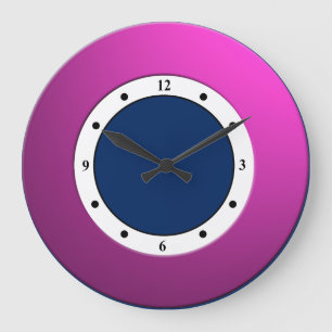 Reloj Redondo Grande Marco moderno y colorido rosado metálico en cualq