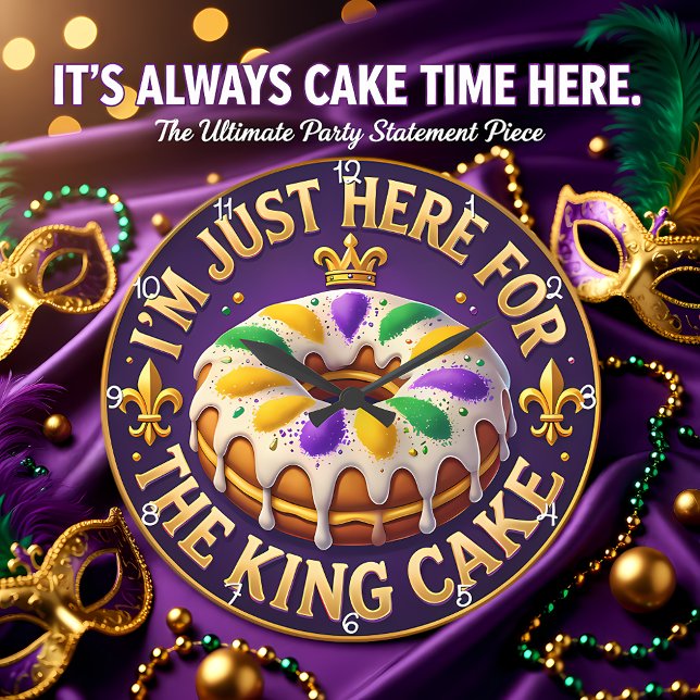 Reloj Redondo Grande Mardi Gras King Cake Celebration (Subido por el creador)