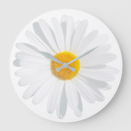 Reloj Redondo Grande margarita blanca