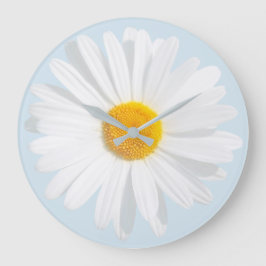 Reloj Redondo Grande margarita blanca
