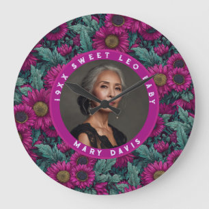 Reloj Redondo Grande Margarita Colorida Cumpleaños de Mujer Evento Mora