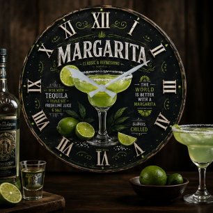 Reloj Redondo Grande Margarita Mexican Cocktail Tequila Home Bar