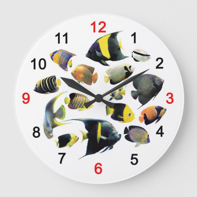 Reloj Redondo Grande Marine Angelfishの掛け時計 (Anverso)