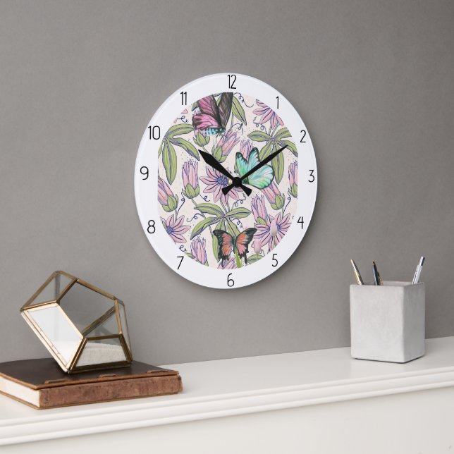 Reloj Redondo Grande mariposa (Oficina)