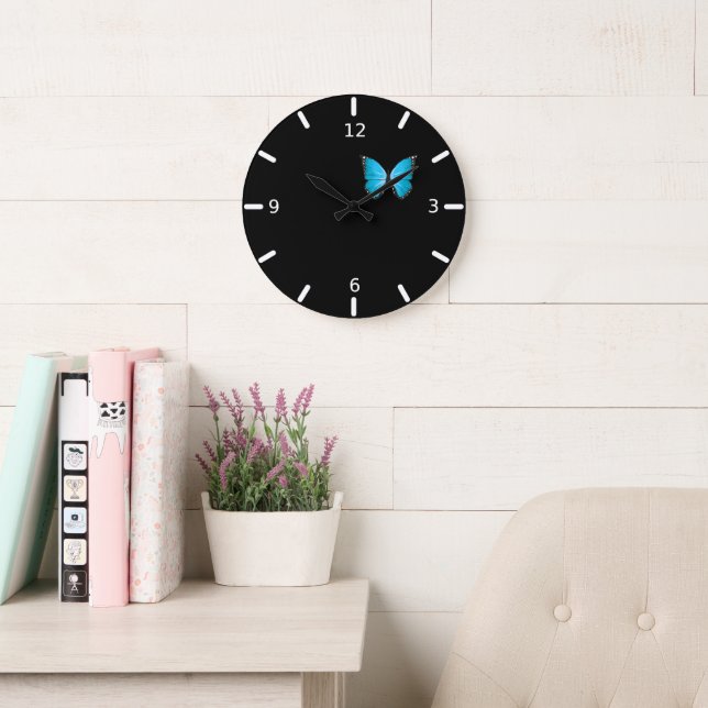 Reloj Redondo Grande Mariposa (Sala de lectura)
